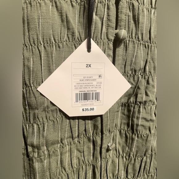 Ava & Viv Women’s Bishop Long Sleeve Button up Smocked Mini Dress Size 2X NWT - Picture 2 of 5